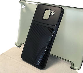 Чохол для Samsung j6 2018, j600 накладка на бампер протиударний iPaky Carbon