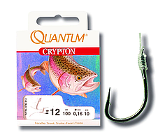 Повідець # 12 Quantum Crypton Trout hook-to-nylon black nickel 0,16mm 150cm