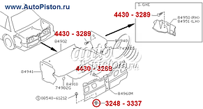 Кліпса кріплення внутрішньої обробки, обшивки багажника на Mitsubishi, фото 3