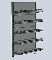 Стеллаж торцевой торговый для магазина. Стеллажи с полками ВИКО. Торговое оборудование. WIKO