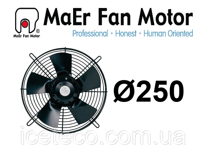 Осьовий вентилятор 2E-250-B, YDWF67L25P2-300P-250 B, MaEr Fan Motor