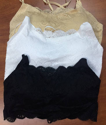 Майка топ мереживо білий чорний бежевий, фото 1