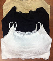 Майка топ мереживо білий чорний бежевий, фото 2