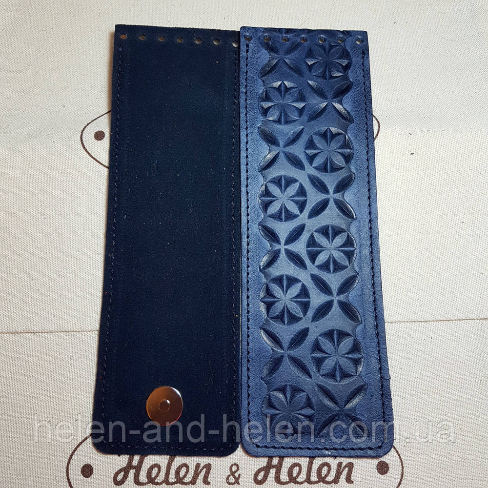 Клапан вузький із тисненням "орнамент". Колір "Синій", фото 1