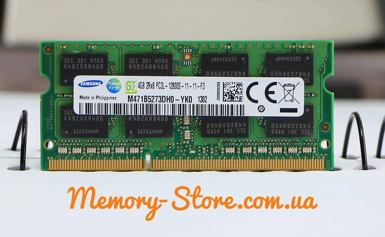 Оперативна пам'ять для ноутбука SAMSUNG DDR3 4GB PC3L-12800S 1.35 V SODIMM (б/у), фото 2