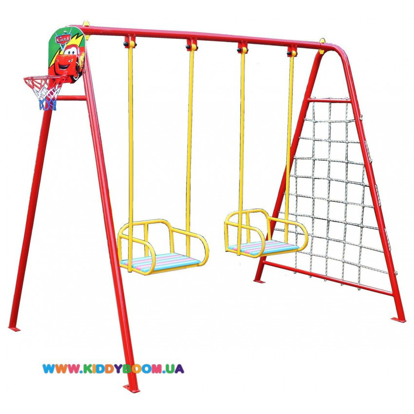 Гойдалка для двох дітей (гойдалка +баскетбольне кільце + прасувальна сітка +дартс) 702/k