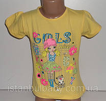 Дитячий одяг гуртом (Туреччина). Футболка "Girls" на дівчинку 3,4,5,6,7 років 100% cotton (повномірний)