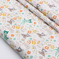 Сатин "Маленькі зелені та коричневі козулі" №1504с