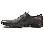 Взуття великого розміру туфлі чоловічі шкіряні класичні оксфорди броги чорні Rosso Avangard BS Lord Protec, фото 2