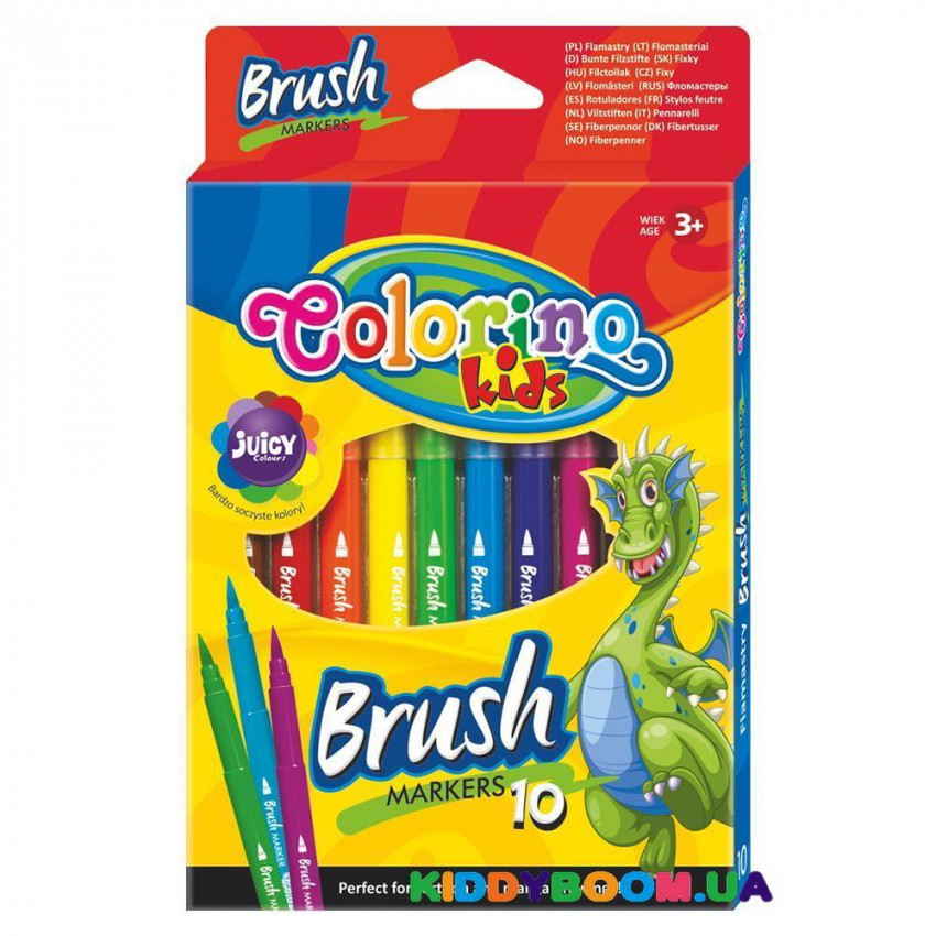 Маркери зі щіткою Colorino 65610PTR, 10 кольорів