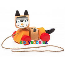 Дерев'яна іграшка Котик-каталка Cubika 13616