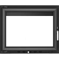 Дверцята для каміна чавунна 491*600. Дверца чавунна фірмова 491*600 (скло 800 гр)