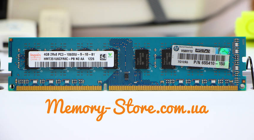 Оперативна пам'ять для ПК Hynix DDR3 2Rx8 4Gb PC3-10600 1333MHz Intel і AMD, б/в, фото 2