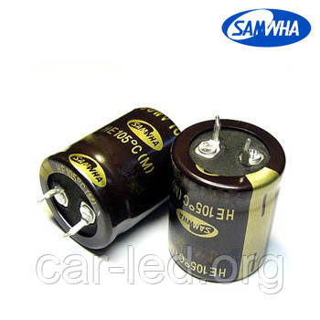 330mkf - 200v HE 25*25 SAMWHA, 105°C конденсатор електролітичний