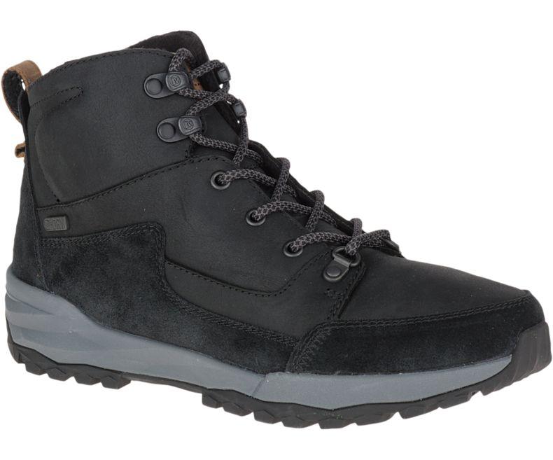 Черные кожаные женские утепленные ботинки Merrel ICEPACK LACE UP POLAR WP US 8 черный 32900 - фото 1 - id-p767621610