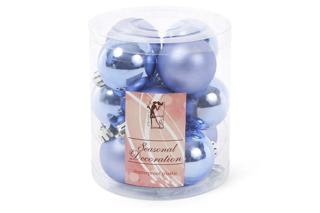 Набір ялинкових кульок місячний синій, 4см, 12 шт, фото 1
