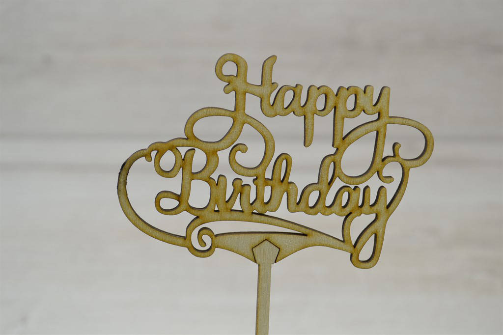 

Топпер для торта Happy Birthday.