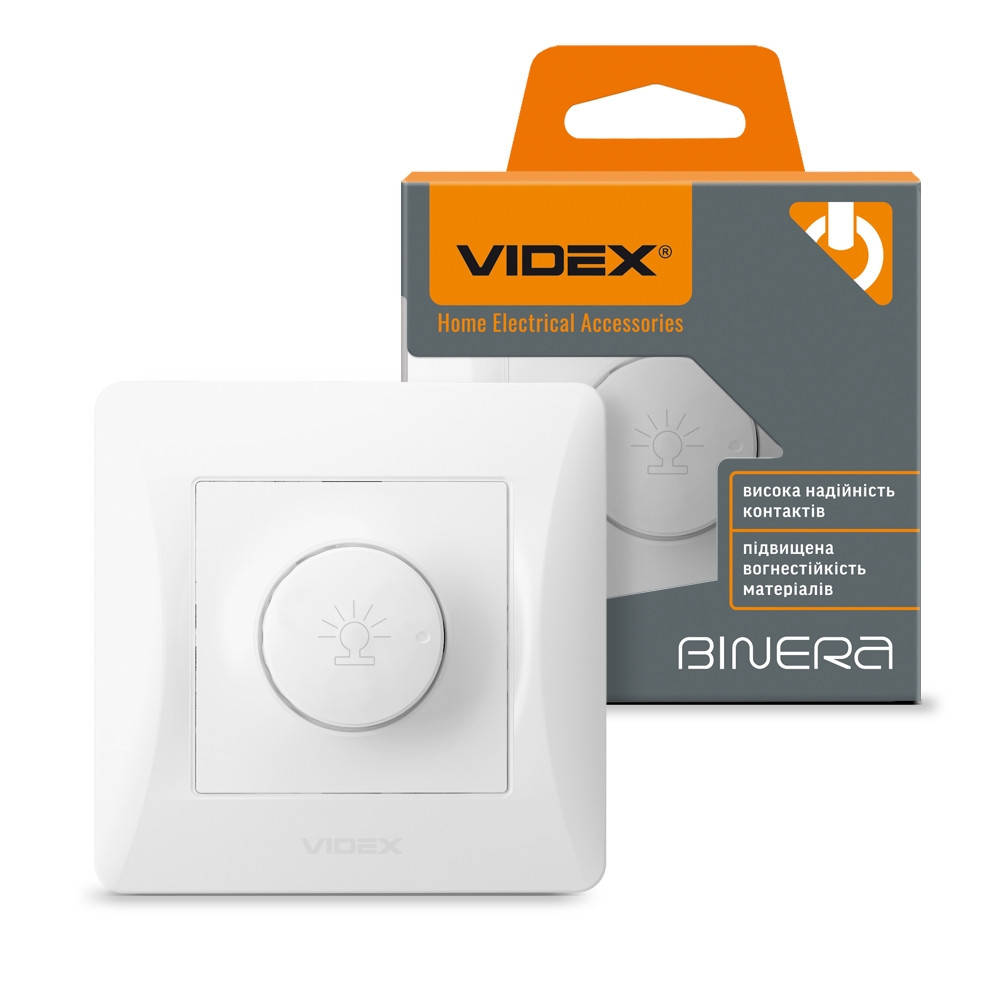 

Диммер выключатель 600w VIDEX BINERA белый VF-BNDM600-W