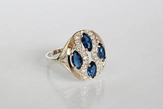 Кольцо из серебра с золотом ch0028