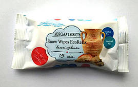 Вологі серветки Snow Wipes EcoRelax 15шт. морська свіжість (Україна)