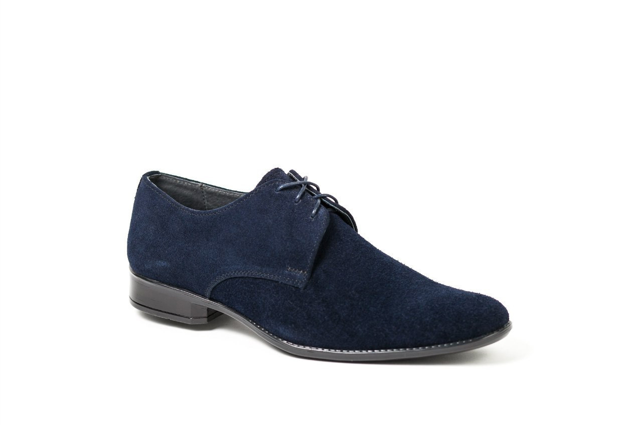 Чоловічі туфлі (підліткове взуття) 35 розмір Синій замш