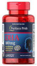 Активне довголіття Puritan's Pride DHA 100 mg 120 softgels