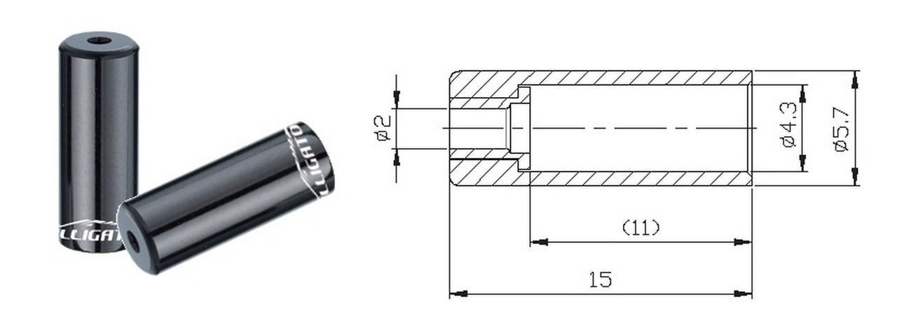 Кінцевик рубашки Alligator, 4.3*5.7*14.5mm (банка 150шт)