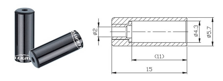 Кінцевик рубашки Alligator, 4.3*5.7*14.5mm (банка 150шт), фото 1