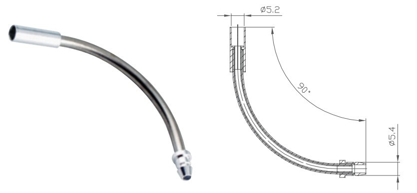 Спрямовуюча трубка гальмівного троса Alligator 90º