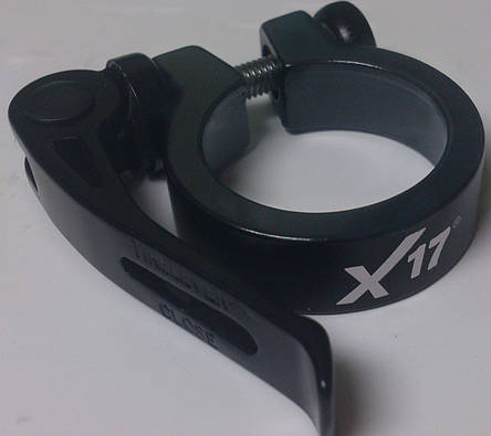 Хомут підсідельного штиря X17 з ексцентриком 28,6 мм чорний, фото 2