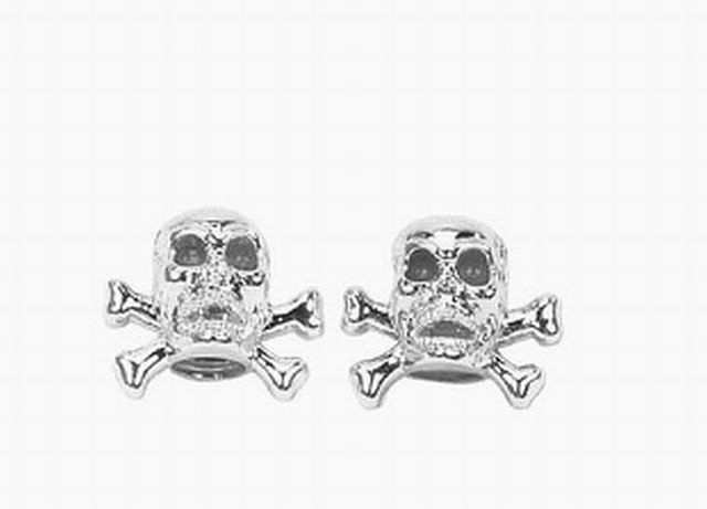 Ковпачок для камер X17, пластмасів. (череп+кістки), срібло