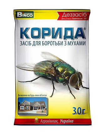 Корида/корида, 30 г — інсектицидний дезінфікувальний засіб для знищення мух і сліпнів у приміщеннях, фото 2
