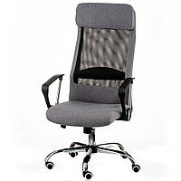 Офисное кресло для персонала с сетчатой спинкой Silba grey серая ткань