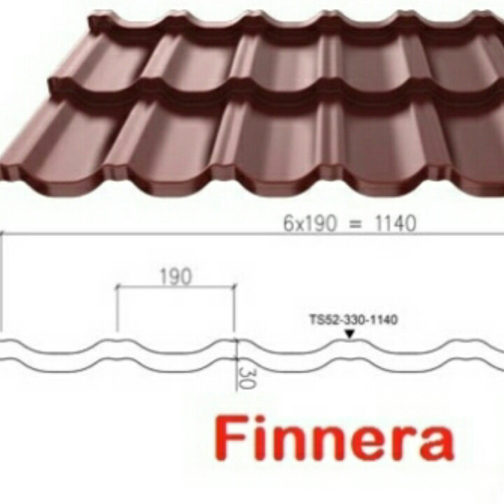 Модульна черепиця RUUKKI Finerra, purex RR 750, 0,52 мм. Finmetal