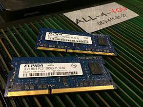 Оперативна пам'ять ELPIDA DDR3 2GB SO-DIMM PC3 12800S 1600mHz Intel/AMD