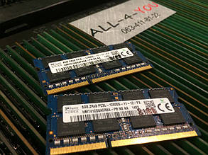 Оперативна пам'ять HYNIX DDR3 8GB SO-DIMM 1.35 V 2Rx8 PC3L 12800S 1600mHz Intel/AMD