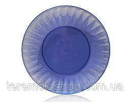 Тарілки одноразові склоподібні сині D 16 см, пластикові склоподібні, склопластикові 10 шт