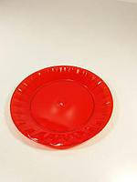 Тарелки одноразовые стекловидные красные D 20,5 см, пластиковые стеклоподобные, стеклопластиковые 10 шт