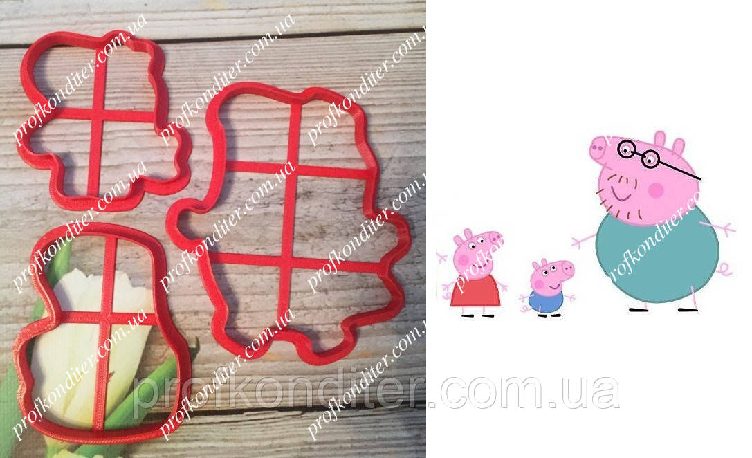Набір вирубок Свинка пеппа,, фото 1