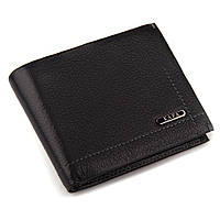 Чоловічий шкіряний гаманець із затискачем Kafa на магніті, чорний