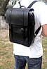 451-2 Натуральна шкіра, рюкзак міський для ноутбука 17/чоловічий/унісекс/доріжний, чорний, фото 10