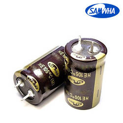 120mkf - 450v  HE 22*35  SAMWHA, 105°C конденсатор електролітичний