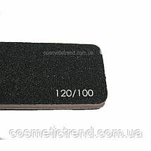 Пилка для нігтів широка двостороння абразивна 100/120 (чорна/сіра) Сталекс, фото 5