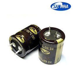 150mkf - 450v  HE 30*30  SAMWHA, 105°C конденсатор електролітичний