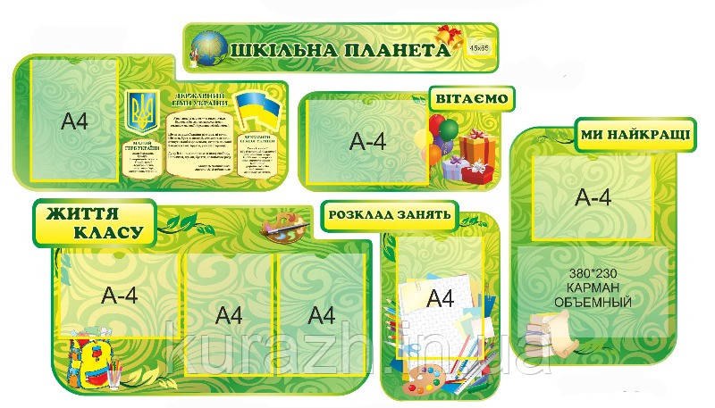 Набір стендів для початкової школи "Шкільна планета"