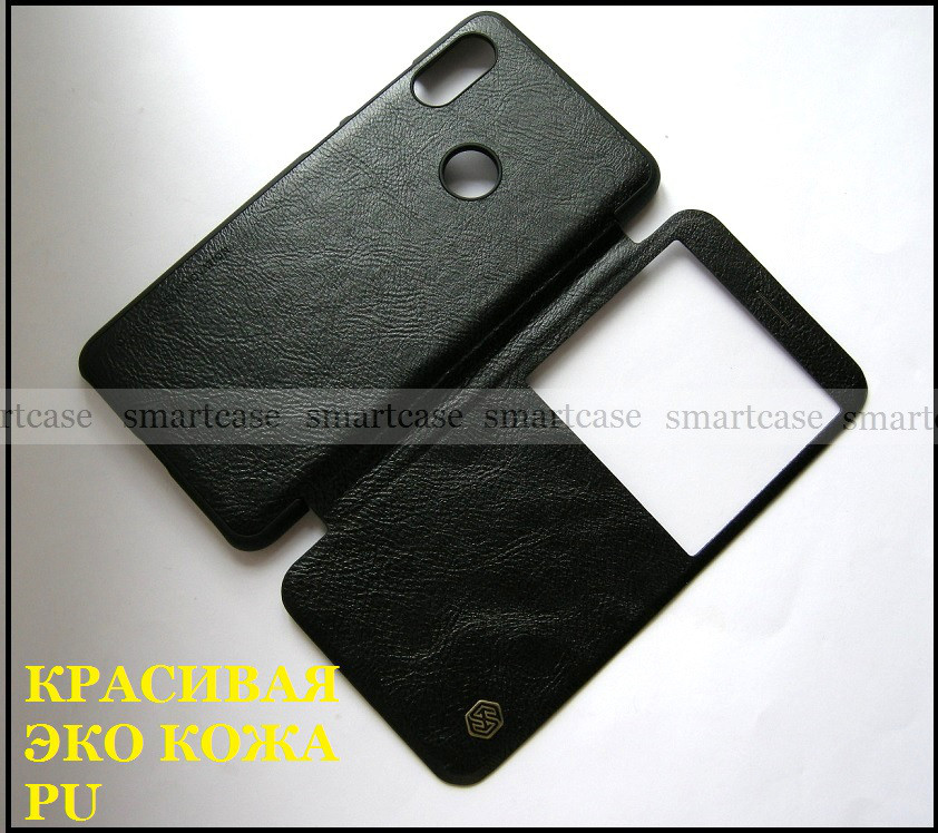 Умный черный чехол книжка с окном для Xiaomi Redmi Note 5, Nillkin Qin black - фото 5 - id-p768408811
