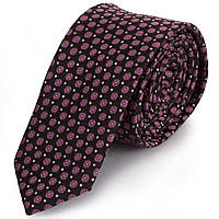 Коричнево-чорна поліестрова вузька краватка Schonau (Шонау) - 18
