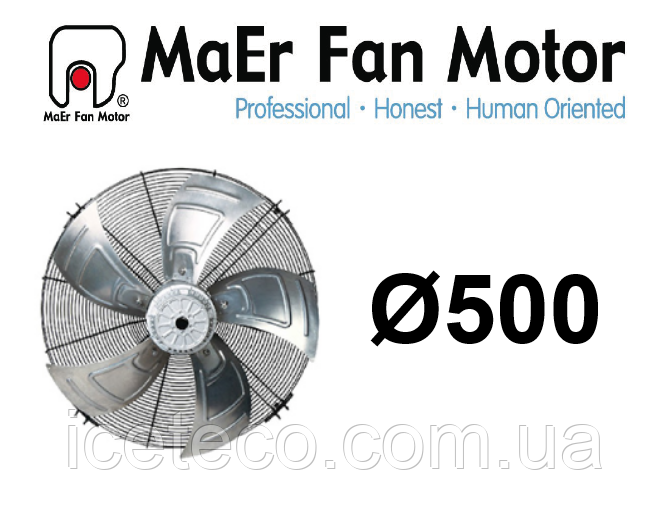 Осьовий вентилятор 4E-500-S-102L/60, YDWF102L60P4-570N-500, MaEr Fan Motor