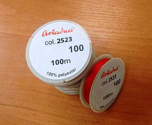 Нитка для вишивання бісером Бисерок №2523 100 м. (червона)