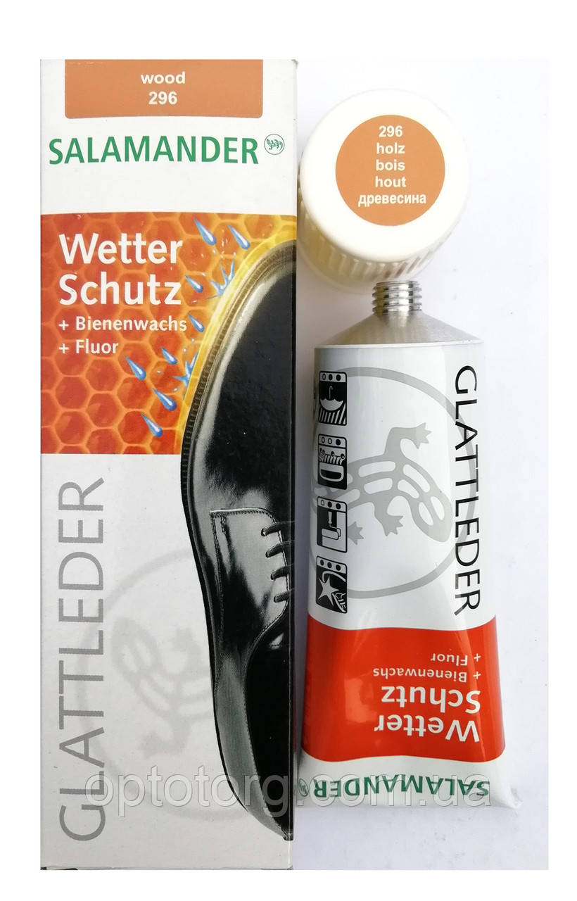 Крем Деревний для гладкої шкіри з губкою "Wetter-Schutz" Саламандра Німеччина 75 мл